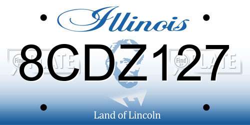 8CDZ127 Illinois License Plate
