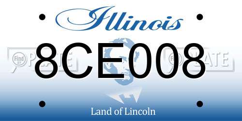 8CE008 Illinois License Plate