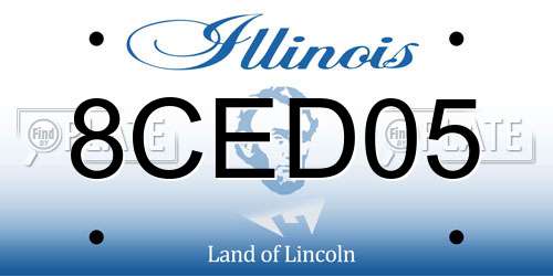 8CED05 Illinois License Plate