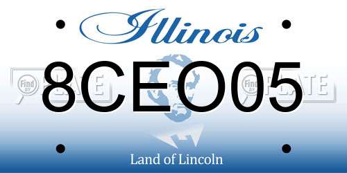 8CEO05 Illinois License Plate