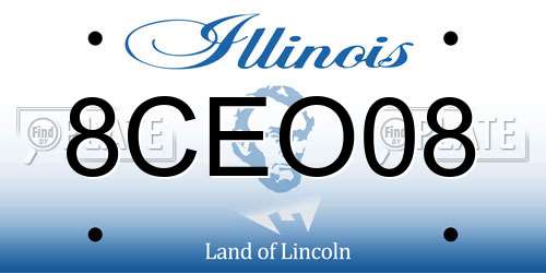 8CEO08 Illinois License Plate