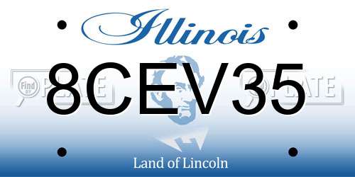 8CEV35 Illinois License Plate