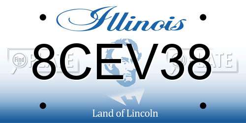 8CEV38 Illinois License Plate