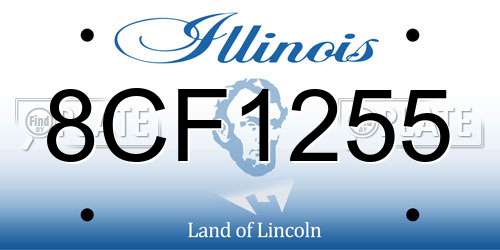 8CF1255 Illinois License Plate