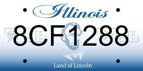 8CF1288 Illinois License Plate
