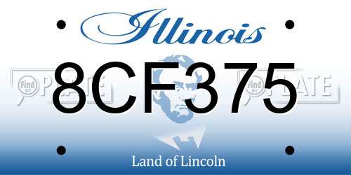 8CF375 Illinois License Plate