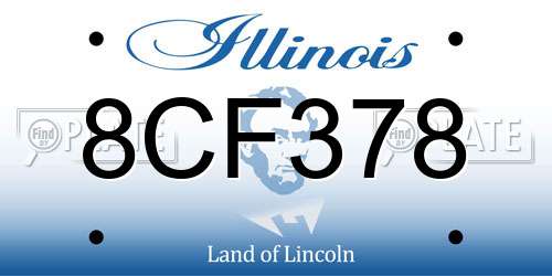 8CF378 Illinois License Plate