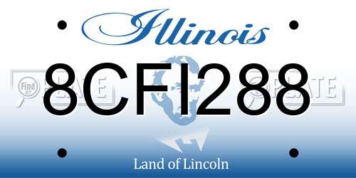 8CFI288 Illinois License Plate