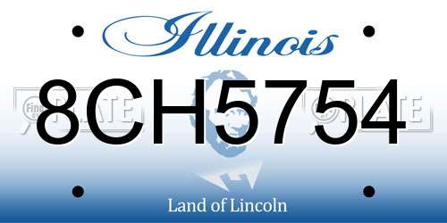 8CH5754 Illinois License Plate