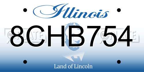 8CHB754 Illinois License Plate