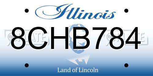 8CHB784 Illinois License Plate