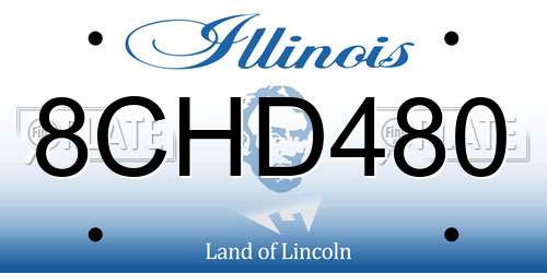 8CHD480 Illinois License Plate