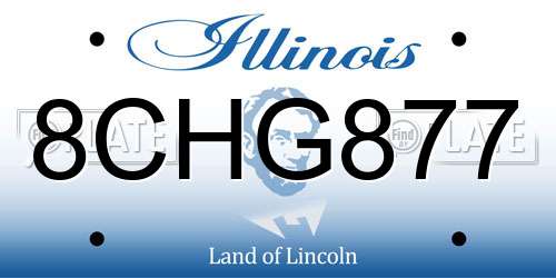 8CHG877 Illinois License Plate