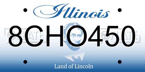 8CHO450 Illinois License Plate