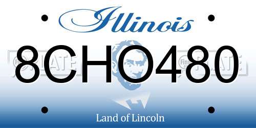 8CHO480 Illinois License Plate