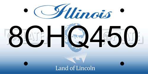 8CHQ450 Illinois License Plate