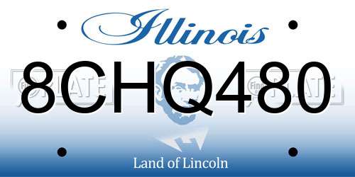 8CHQ480 Illinois License Plate