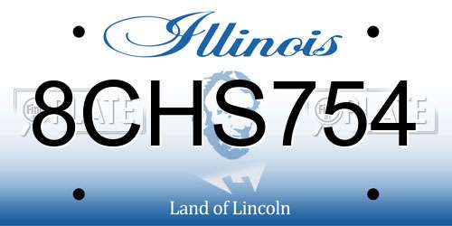 8CHS754 Illinois License Plate
