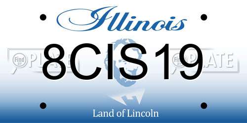 8CIS19 Illinois License Plate