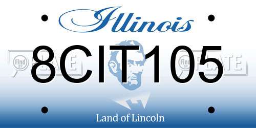 8CIT105 Illinois License Plate
