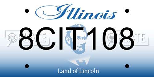 8CIT108 Illinois License Plate