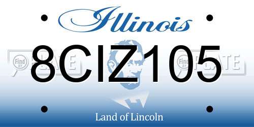 8CIZ105 Illinois License Plate