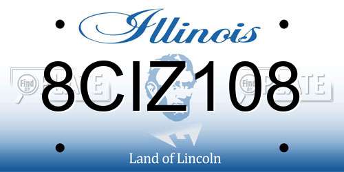 8CIZ108 Illinois License Plate