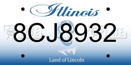 8CJ8932 Illinois License Plate