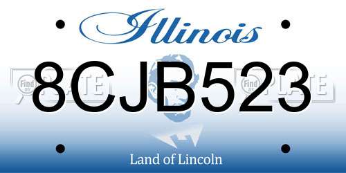 8CJB523 Illinois License Plate