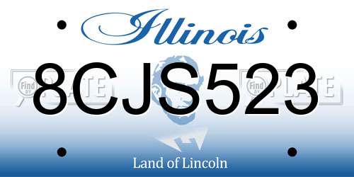 8CJS523 Illinois License Plate