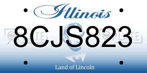 8CJS823 Illinois License Plate