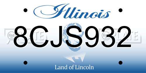 8CJS932 Illinois License Plate