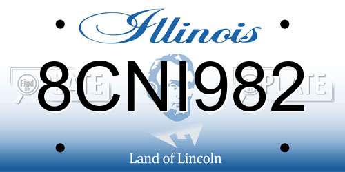 8CNI982 Illinois License Plate