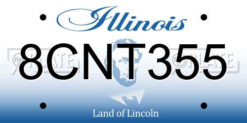 8CNT355 Illinois License Plate