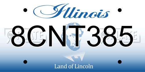 8CNT385 Illinois License Plate
