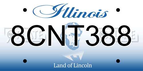 8CNT388 Illinois License Plate