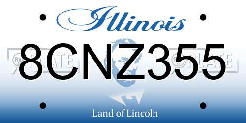 8CNZ355 Illinois License Plate