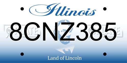 8CNZ385 Illinois License Plate