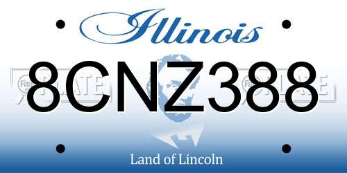 8CNZ388 Illinois License Plate