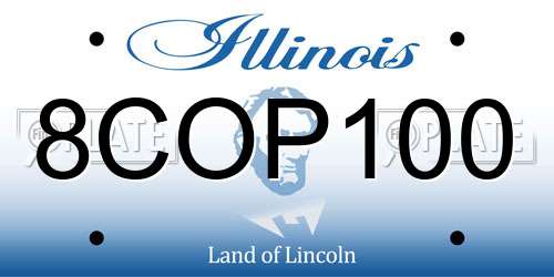 8COP100 Illinois License Plate