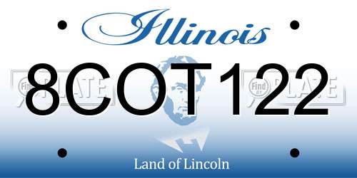 8COT122 Illinois License Plate