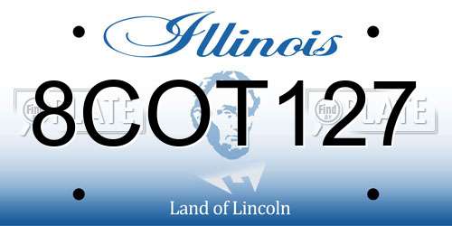 8COT127 Illinois License Plate