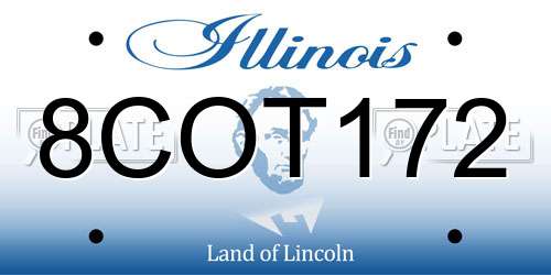 8COT172 Illinois License Plate