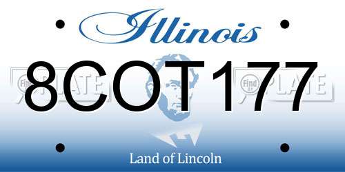 8COT177 Illinois License Plate