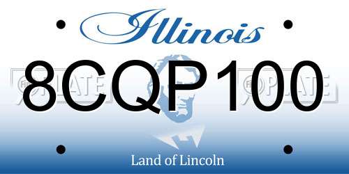 8CQP100 Illinois License Plate