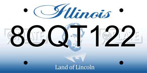 8CQT122 Illinois License Plate
