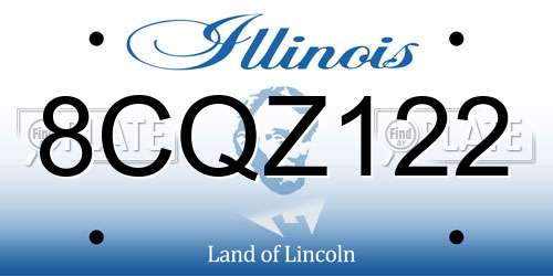 8CQZ122 Illinois License Plate