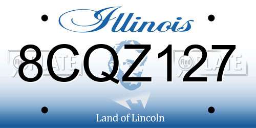 8CQZ127 Illinois License Plate