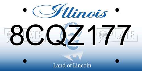 8CQZ177 Illinois License Plate