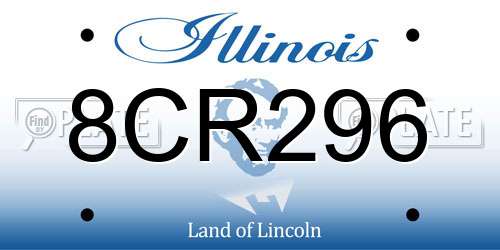 8CR296 Illinois License Plate